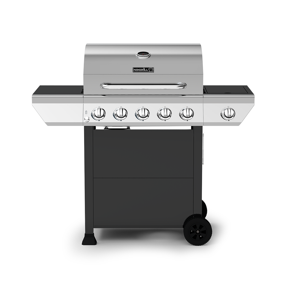 Gril au propane à 5 brûleurs avec brûleur latéral en acier inoxydable