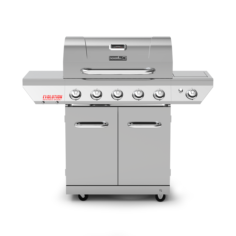 Evolution Infrarouge Gril à gaz Propane de 5 brûleurs et un brûleur latéral en acier inoxydable