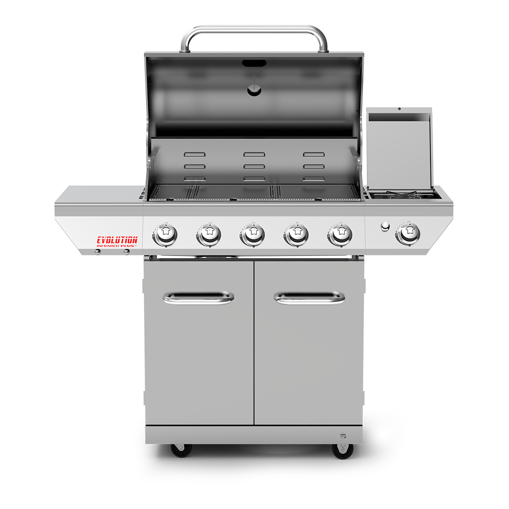 Evolution Infrarouge Gril à gaz Propane de 5 brûleurs et un brûleur latéral en acier inoxydable