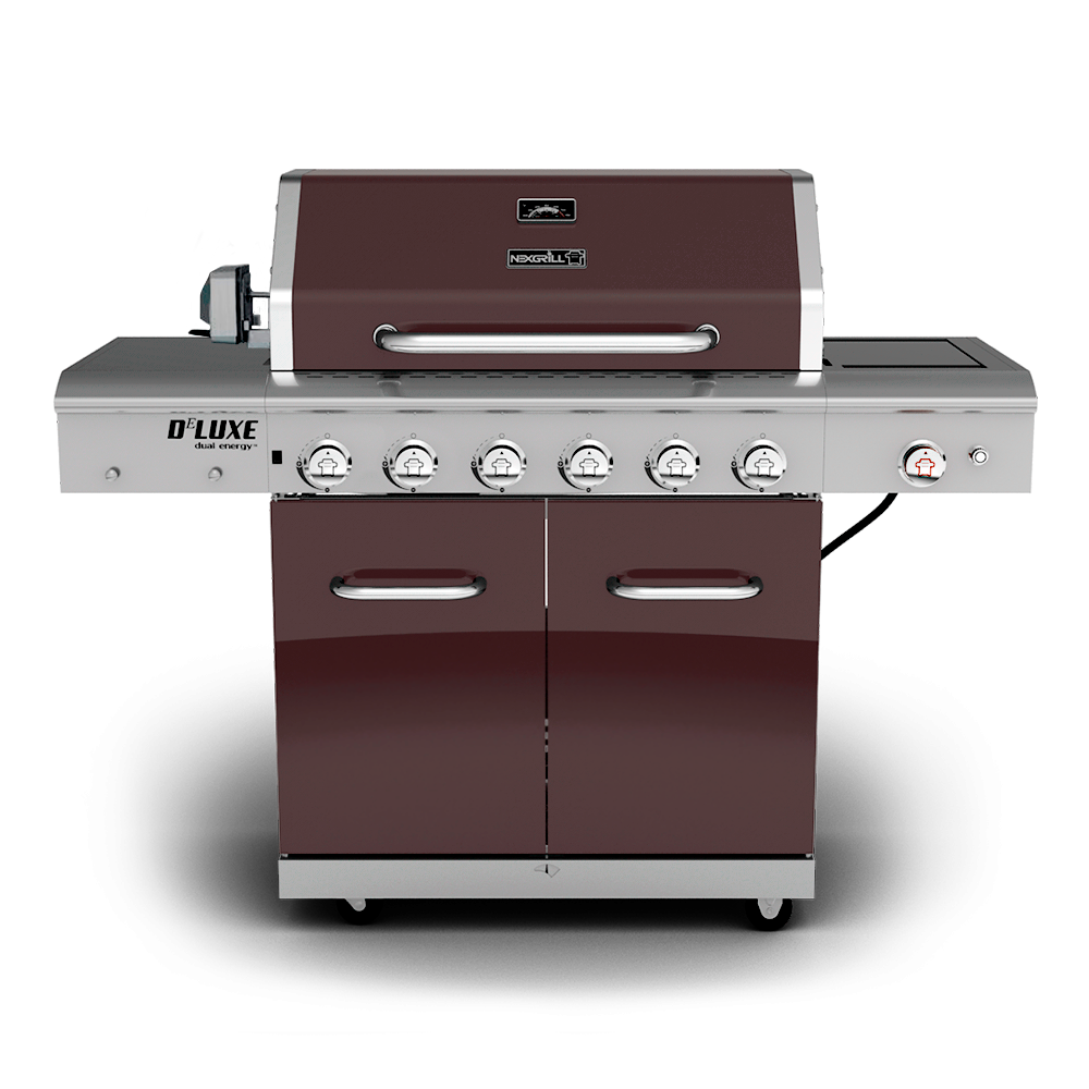 DeLuxe Gril au gaz propane à 6 brûleurs  avec brûleur latéral et un Kit de rôtisserie